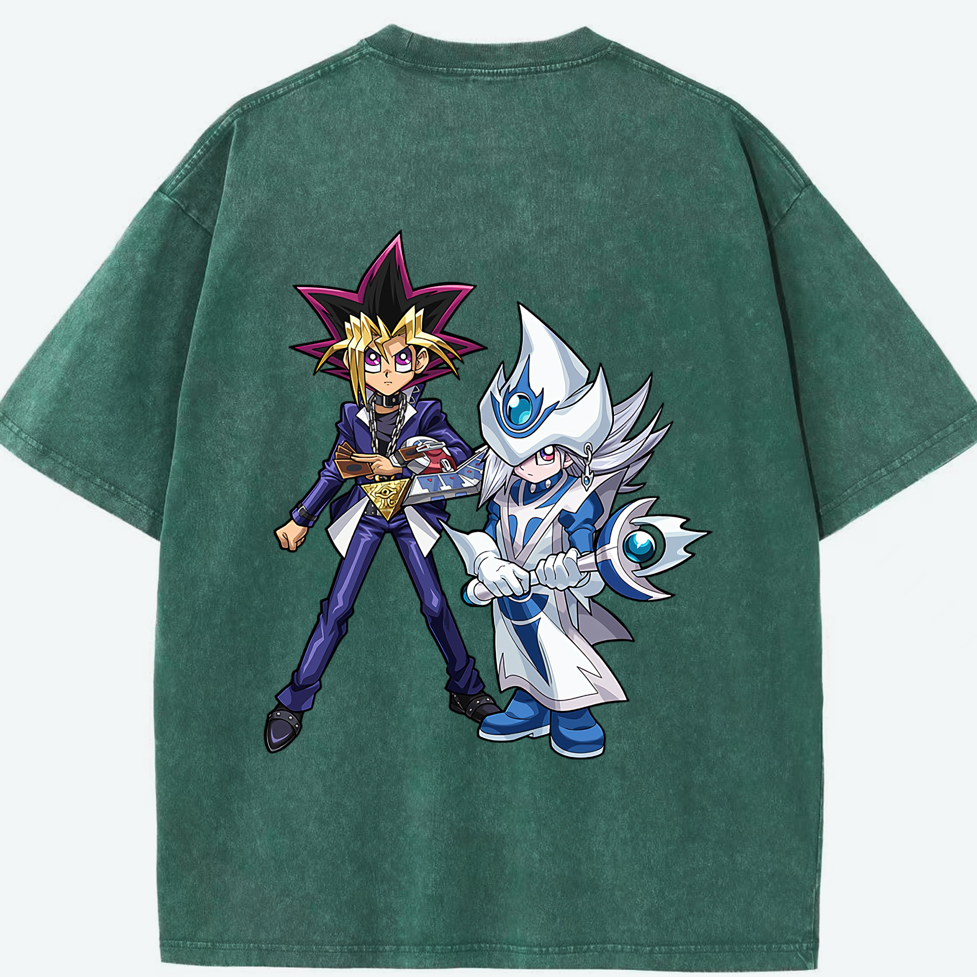 （画像用） 遊☆戯☆王 Yu-Gi-Oh! 綿100% ヴィンテージ風 半袖Tシャツ（背面プリント）